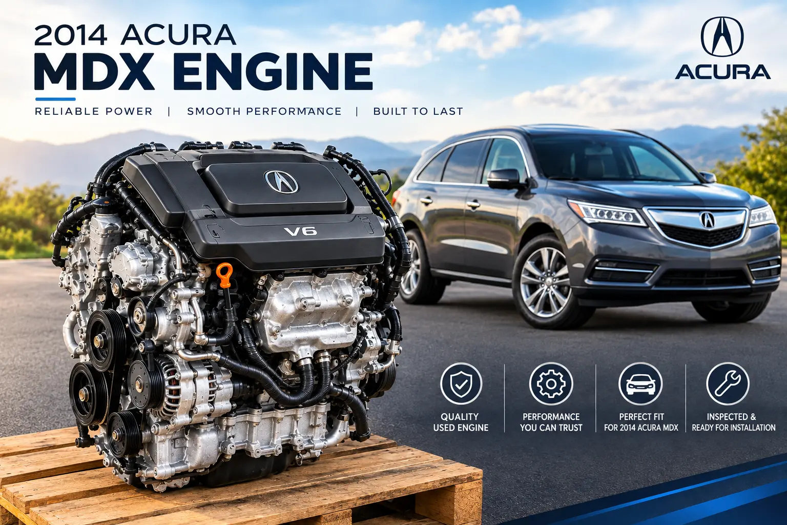 2014 Acura MDX Engine – 76,000 Miles