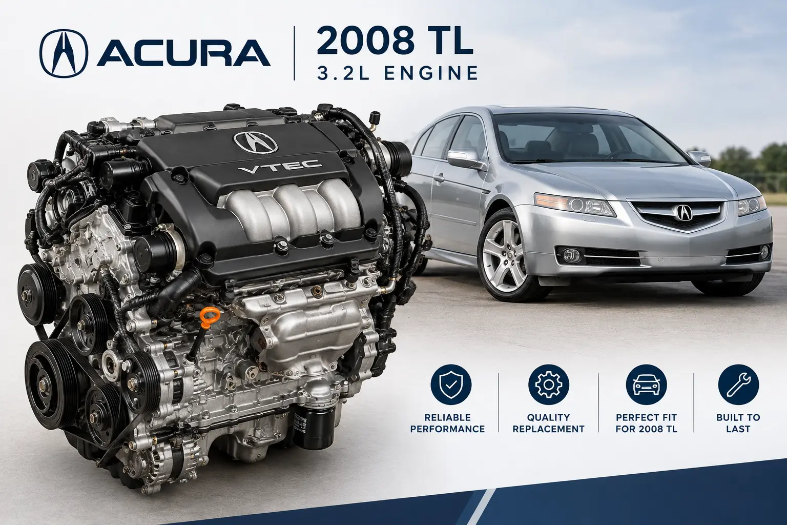 2008 Acura TL 3.2L Engine – 183,900 Miles