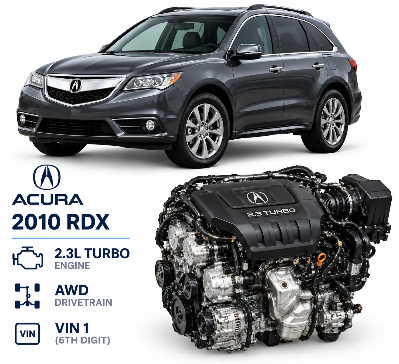 2010 Acura RDX 2.3L Turbo Engine – 118,000 Miles
