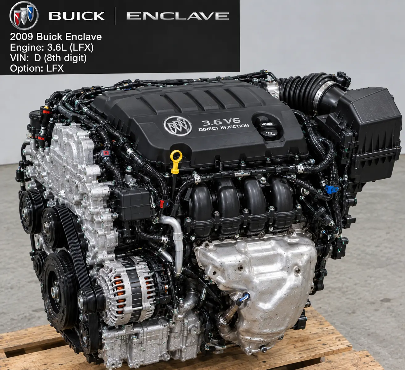 2009 Buick Enclave Engine (3.6L, VIN D, 8th digit, opt LLT) 210,000 Miles