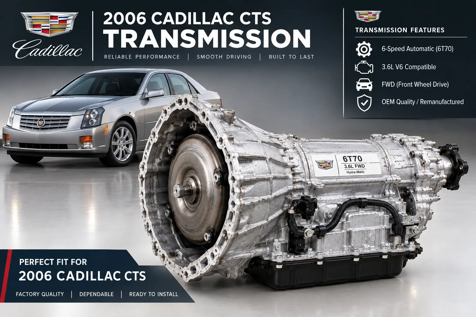 2006 Cadillac CTS Transmission AT, 3.6L (VIN 7, 8th digit, 6-220) 186,475 Miles